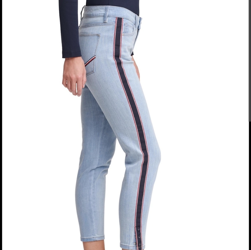 Tommy Hilfiger Women's Tribeca Side-Stripe Skinny Jeans.